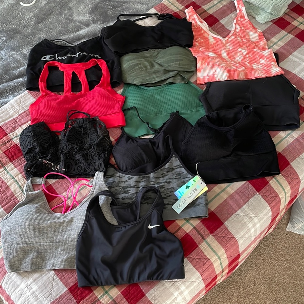 Sports bras and 1 Victoria secrets bra